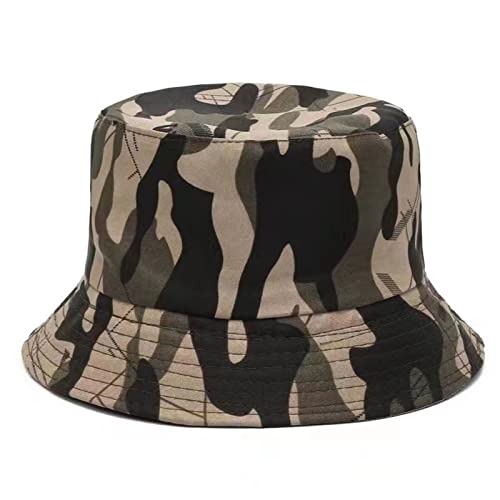 Lässiger Hut für Jungen Fischerhut Camouflage Sonnenhut Faltbarer Outdoor Fischerhut Männer und Frauen Kopftuch (D, One Size) von Generic