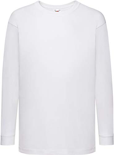 Langarm T-Shirt 'Kids Value Weight T' 152cm,White von Unbekannt