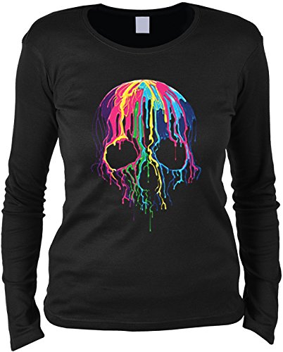 Langarmshirt Damen Melting Skull Longshirt Frauen warmes Langarm T-Shirt Girls Mädchen für Frauen Cooles Damenmotiv von Unbekannt