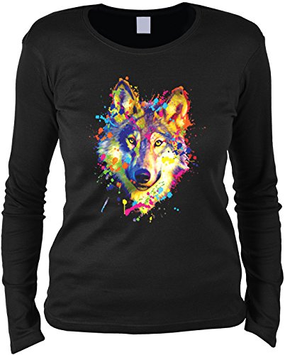 Langarmshirt Damen Wolf Motiv Shirt Wölfe Geschenkidee Wildlife Wildtiere Freiheit Wild Life Frauen Langarm T-Shirt von Unbekannt