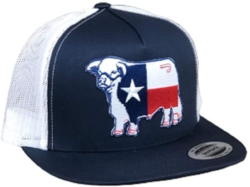 Lazy J Ranch Wear Baseballkappe mit Snapback, 10,2 cm Texas-Flagge, Marineblau und Weiß, blau von Unbekannt