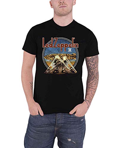 Led Zeppelin LZII Searchlights Männer T-Shirt schwarz M 100% Baumwolle Band-Merch, Bands von Led Zeppelin