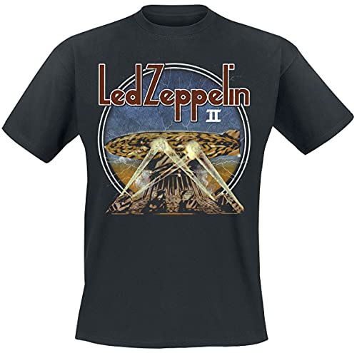 Led Zeppelin LZII Searchlights Männer T-Shirt schwarz M 100% Baumwolle Band-Merch, Bands von Led Zeppelin
