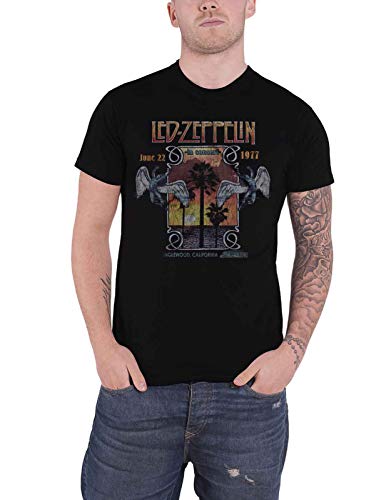 Led Zeppelin Inglewood Männer T-Shirt schwarz M 100% Baumwolle Band-Merch, Bands von Led Zeppelin