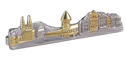 Luzern Schweiz Krawattennadel Krawattenklammer skyline der Stadt Luzern kurz ca. 6,1 cm lang bicolor glänzend inkl. Geschenkbox SALE von Unbekannt
