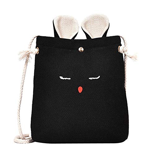 Mädchen Süße Hasen-Tasche Schultertasche Mini Stoff Baumwolle Messenger Cross Body Handtasche Kupplung Börse Tasche Telefontasche Neu veröffentlicht von Unbekannt