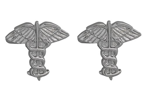 Medizin Äskulapstab Manschettenknöpfe silbern inkl.Geschenkbox - Accessoire für Hemden mit Umschlagmanschetten von Unbekannt