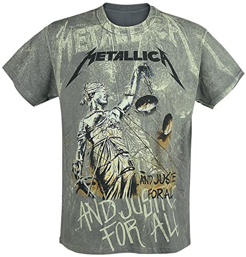 Metallica ... and Justice for All - Neon Backdrop Männer T-Shirt Charcoal XL von Metallica