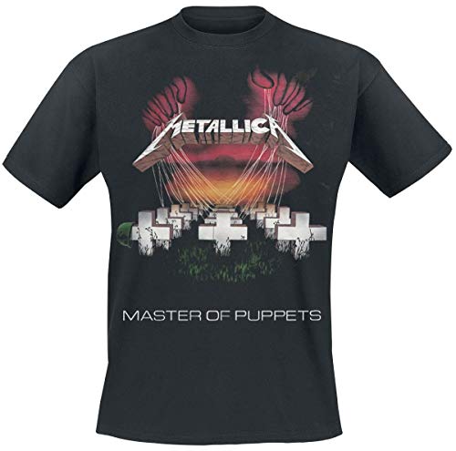 Metallica Herren Master of PuppetSropean Tour '86_Men_bl_ts: L T-Shirt, Schwarz (Black Black), Large von Metallica