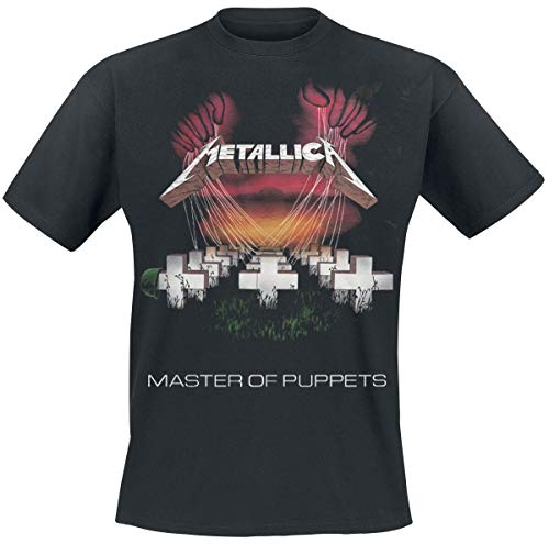 Metallica Herren Master of PuppetSropean Tour '86_Men_bl_ts: M T-Shirt, Schwarz (Black Black), Medium von Metallica