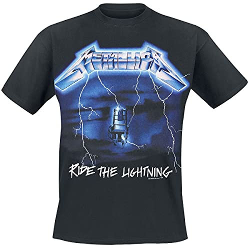 Metallica Herren Ride The Lightning Tracks_Men_bl_ts: M T-Shirt, Schwarz (Black Black), Medium von Metallica
