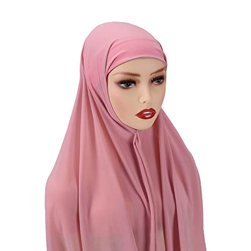 Modischer Hut für Jungen Damen weicher Chiffon langer Schal Schal Mode muslimischer Wrap Hijab Atmungsaktives Kopftuch (H, One Size) von Generic