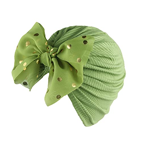 Mütze für Baby-Kopfbedeckungen Blumen-Bowknot-Accessoires feste Babypflege Baby-Haarschleifen (Green, One Size) von Generic