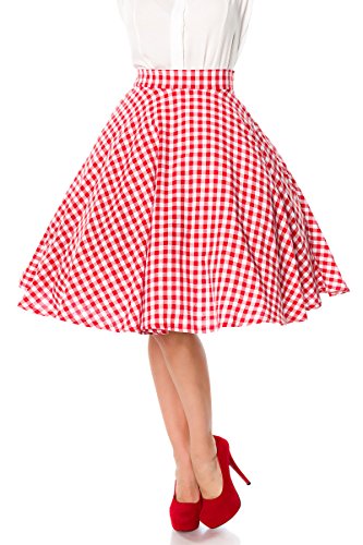Rot weißer schwingender Tellerrock mit angesetztem Bund und Reißverschluss an der Seite kariert Midirock Rockabilly Rock Damen Retro XXL Rot weißer schwingender Tellerrock mit angesetztem Bund und Reißverschluss an der Seite kariert Midirock Rockabilly Rock Damen Retro XXL von Unbekannt