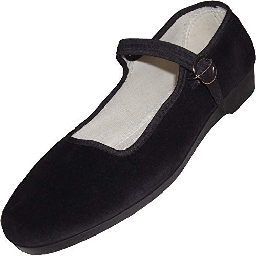 Samt Ballerina CHINA FLAT black 38 von Unbekannt