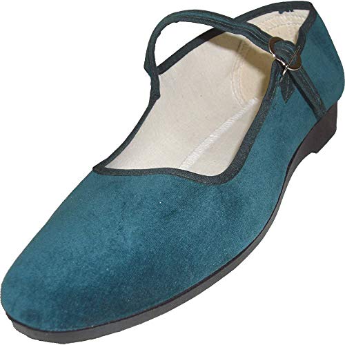 Samt Ballerina CHINA FLAT darkgreen 37 von Unbekannt