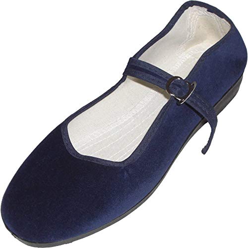 Samt Ballerina CHINA FLAT midnight blue 42 von Unbekannt