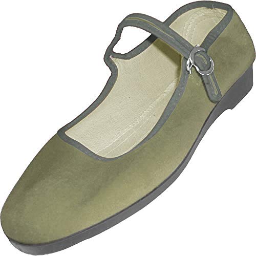 Samt Ballerina CHINA FLAT olivegreen 37 von Unbekannt