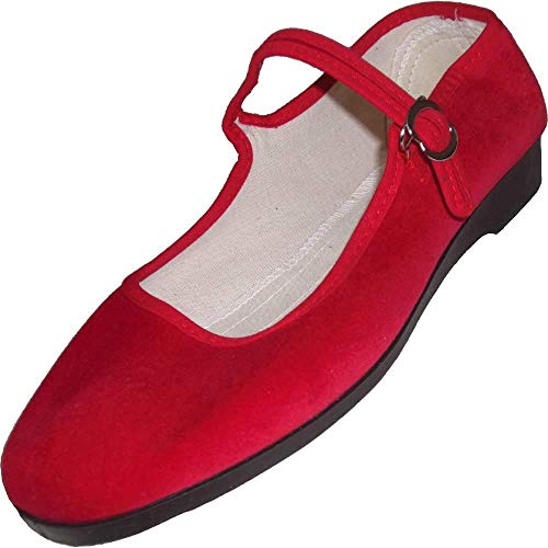 Samt Ballerina CHINA FLAT strawberry red 36 von Unbekannt