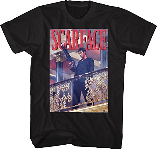 Scarface - - Herren Geländer Shot T-Shirt, Large, Black von Unbekannt