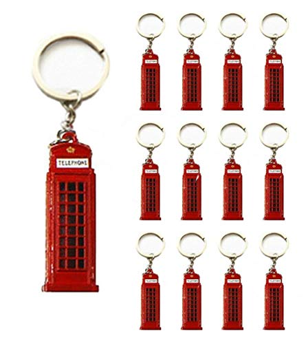 Unbekannt 12 London Telefonzelle Metall Schlüsselanhänger Souvenir Geschenk, rot, Einheitsgröße von Unbekannt