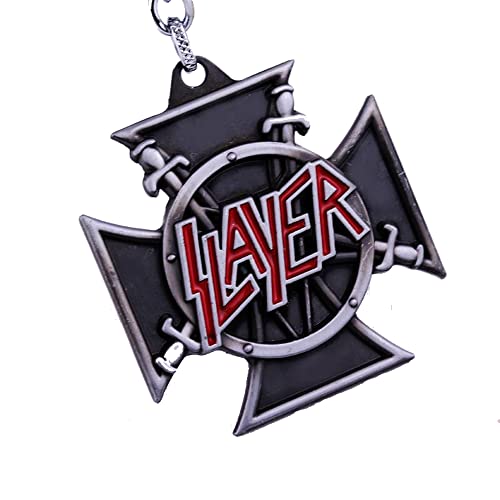 Schlüsselanhänger aus Metall, Gruppe Slayer Kreuz, Logo Trash Heavy Metal Jeff Hanneman Kerry King Geschenkidee von Unbekannt