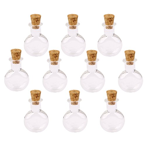 Set 10 Stück mini-flacons Grußkarten Glasflaschen Anhänger mit Korkverschluss transparent rund flach Set 10 Stück mini-flacons Grußkarten Glasflaschen Anhänger mit Korkverschluss transparent rund flach von Unbekannt
