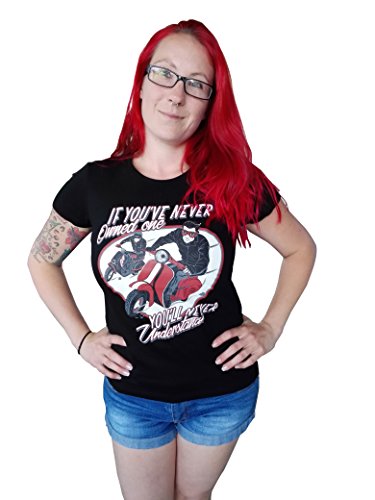 Shirts&Nerds® If You Never Owned one. Damen Shirt Vespa Mod Retro Style Rockabilly Oldschool (M, Weiss) von Unbekannt