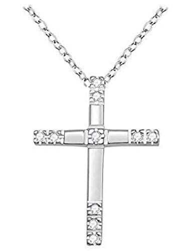 Unbekannt Silber Halskette mit Anhänger Kreuz mit Zirkonia Kreuz Anhänger mit Kette Silber 925 Schmuck Kreuzanhänger Kommunion firmung von Unbekannt