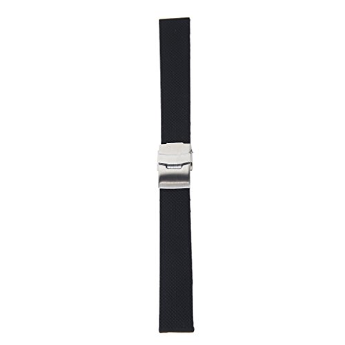 Silikon-Gummi Uhrenarmband Faltschließe Wasserdicht Uhrenband Gr. 20- 24 mm von Unbekannt