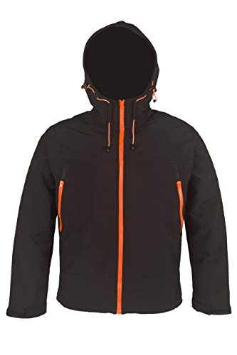 Softshelljacke, Farbe schwarz-orange, Größe 4XL von Unbekannt