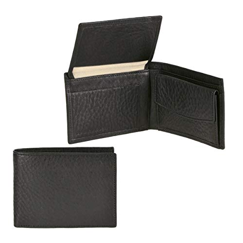 Sonnenleder Geldbörse Leder Querformat Minibörse Herren Damen Portemonnaie Geldbeutel NAHE schwarz von SONNENLEDER