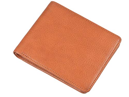 Sonnenleder Geldbörse Querformat ohne Münzfach Leder Herren Damen Portemonnaie Geldbeutel EMS Natur braun von SONNENLEDER