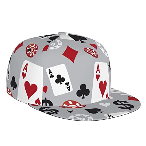 Sport Cap Unisex Verstellbare Flache Krempe Baseball Cap 3D Poker Casino Währung Tennis Cap Snapback Hüte Papa Trucker Cap für Jugendliche Jungen Frauen Männer Schwarz, Schwarz , One size von Unbekannt