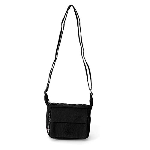 Sportliche Handtasche UMHÄNGETASCHE Wasserabwesende Damentasche Schultertasche 2251 Schwarz von Bag Street