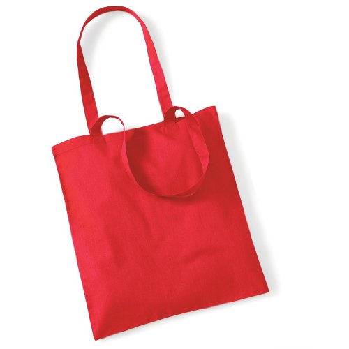 Stoffbeutel Baumwolltasche Beutel Shopper Umhängetasche viele Farbe bright red von Unbekannt