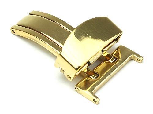 Unbekannt Sulla 16mm goldene Edelstahl 316L Faltschließe für Uhrenarmbänder von Unbekannt