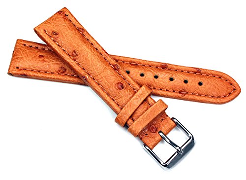 Sulla 22mm Strauß Leder Uhrenarmband hell braun Naht Ton in Ton von Unbekannt