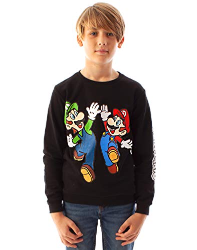 Super Mario Sweatshirt Jungen Luigi Charakter Gamer Langarm Kinder Jumper 11-12 Jahre von Unbekannt
