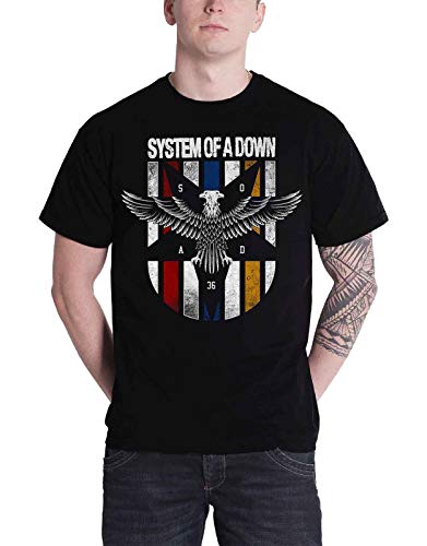 System Of A Down T Shirt Eagle Crest Band Logo offiziell Herren Schwarz XL von System Of A Down