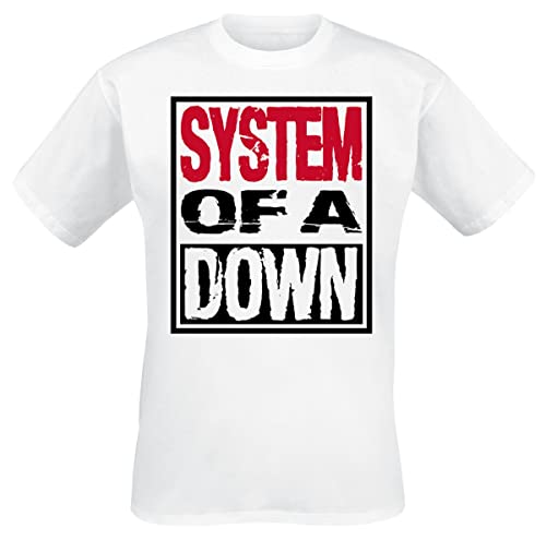 System of A Down Triple Stack Box Männer T-Shirt weiß S 100% Baumwolle Band-Merch, Bands von Unbekannt