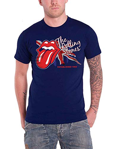 The Rolling Stone Herren Lick The Flag T-Shirt, Blau (Navy), (Herstellergröße: X-Large) von Rolling Stones