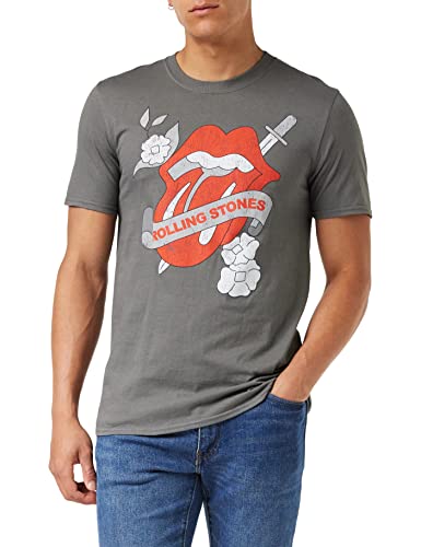 The Rolling Stone Herren Vintage Tattoo T-Shirt, Grau (Anthrazit), L von Rolling Stones