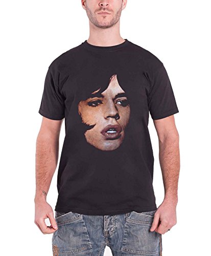 The Rolling Stones Mick Portrait offizielles Neues Black Herren T Shirt, Schwarz (Black), S von Rolling Stones