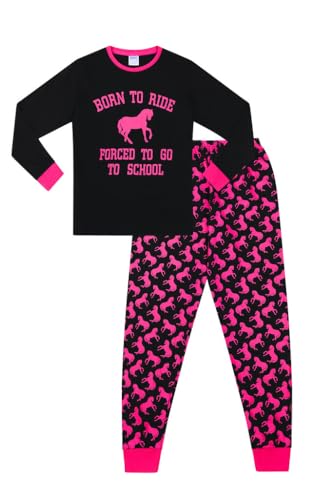 ThePyjamaFactory Mädchen Schlafanzug rosa schwarz Medium Gr. 9-10 Jahre, schwarz von Unbekannt