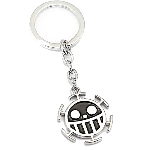 Trafalgar Law Schlüsselanhänger aus Metall, mit schwarzem Logo für Kinder, Herren, Jolly Roger Pirate Heart, Geschenkidee von Unbekannt