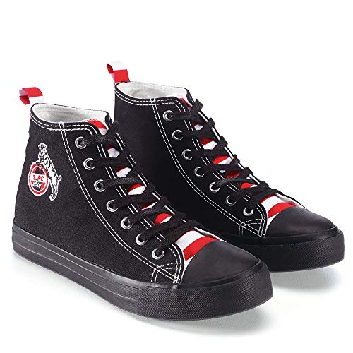 Unbekannt 1. FC Köln Leinenschuhe schwarz mit Ringel Gr. 43 von Unbekannt