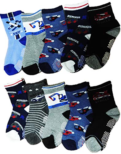 Unbekannt 10 Paar Jungen ABS Socken Größe 19-39 Anti rutsch Noppen (24-27) von Unbekannt