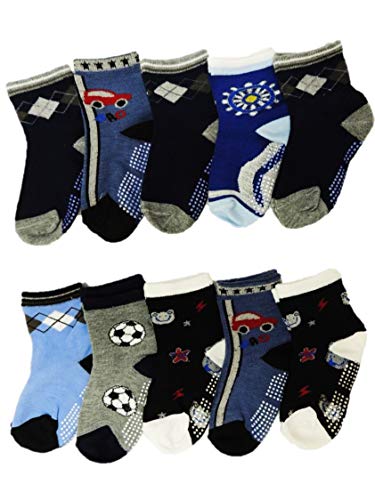 Unbekannt 10 Paar Jungen ABS Socken Größe 24-39 Anti rutsch Noppen (24-27) von Unbekannt