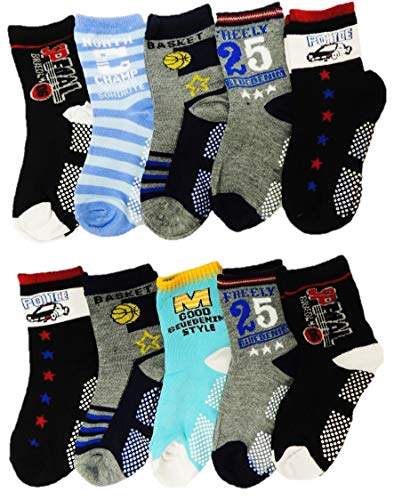 Unbekannt 10 Paar Jungen ABS Socken Größe 24-39 Anti rutsch Noppen (27-31) von Unbekannt